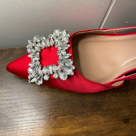 a new day Red Embellished Slingback Heels - Picture 2 of 4